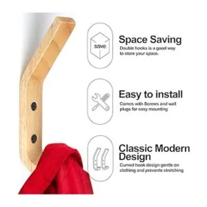 HNYYZL Ganchos de pared de madera paquete de 6 ganchos_3