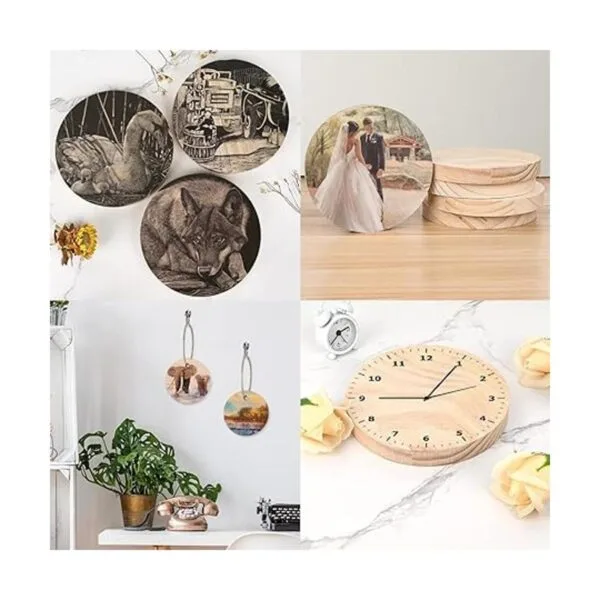 Yangbaga 5PCS Unfinished Natural Wood Slices5.9inch Round_7