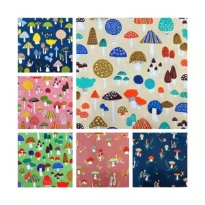 Mushroom Fabric Fat Quarters for QuiltingCotton Printed_2