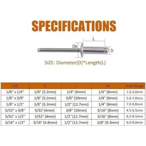 ISPINNER 100 remaches de acero inoxidable de 316 x 12_4