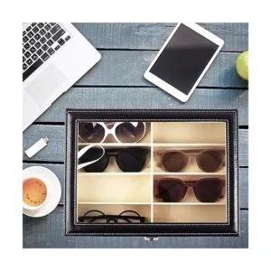 Siveit Organizador de lentes de sol de 8 ranuras caja de_2