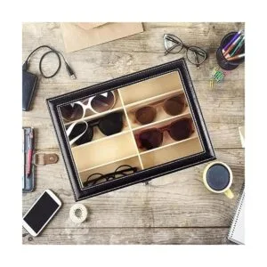 Siveit Organizador de lentes de sol de 8 ranuras caja de_6