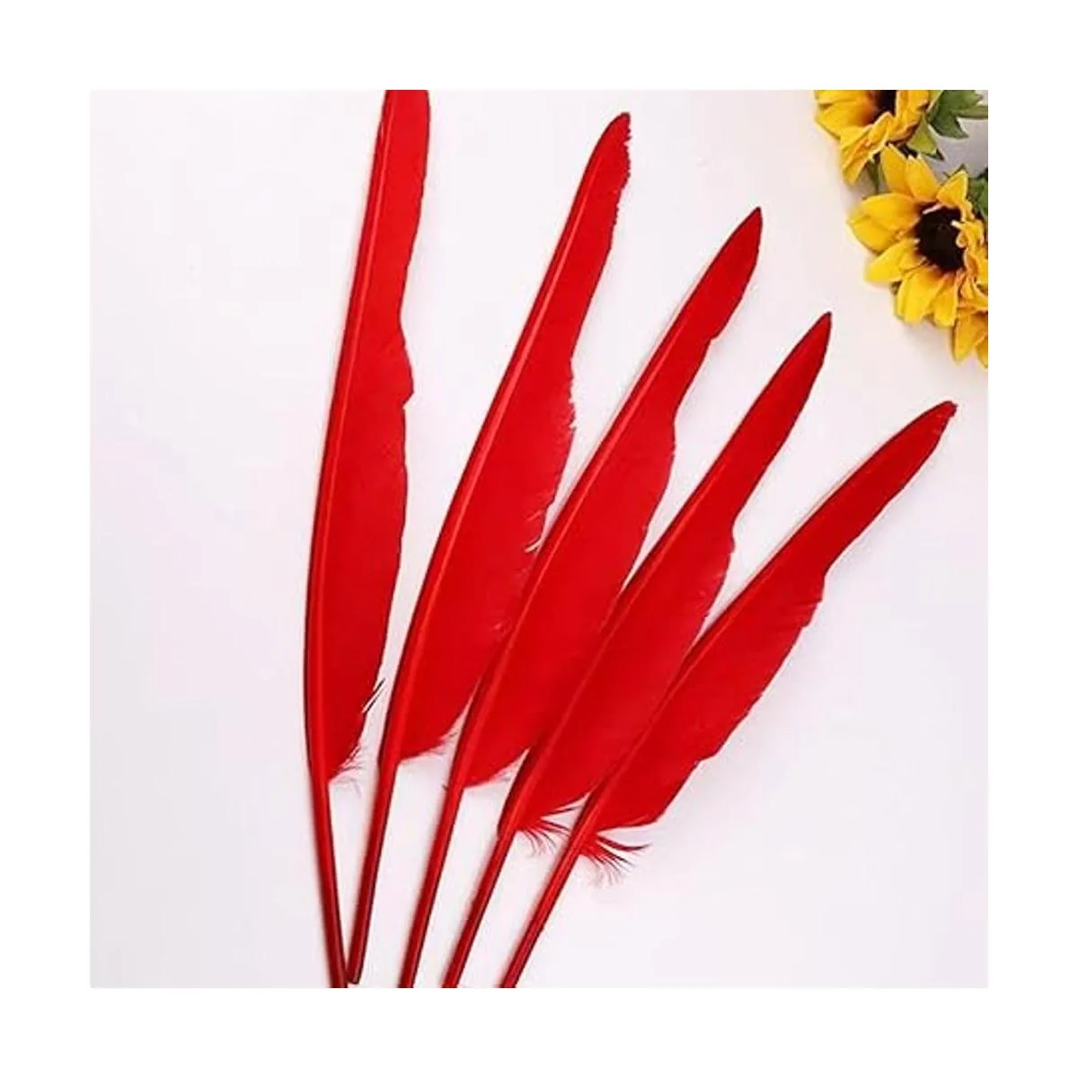 50 plumas rojas con 10 12 pulgadas de largo hermosa_4