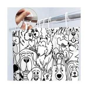 SVBright Cortina de ducha divertida y bonita para perro_4