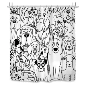 SVBright Cortina de ducha divertida y bonita para perro_2