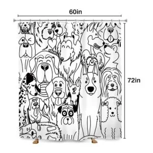 SVBright Cortina de ducha divertida y bonita para perro_5