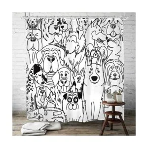 SVBright Cortina de ducha divertida y bonita para perro_3