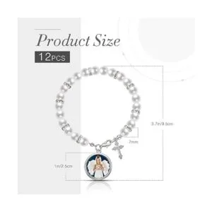 12 pulseras de sublimación rosario católico para mujer_2