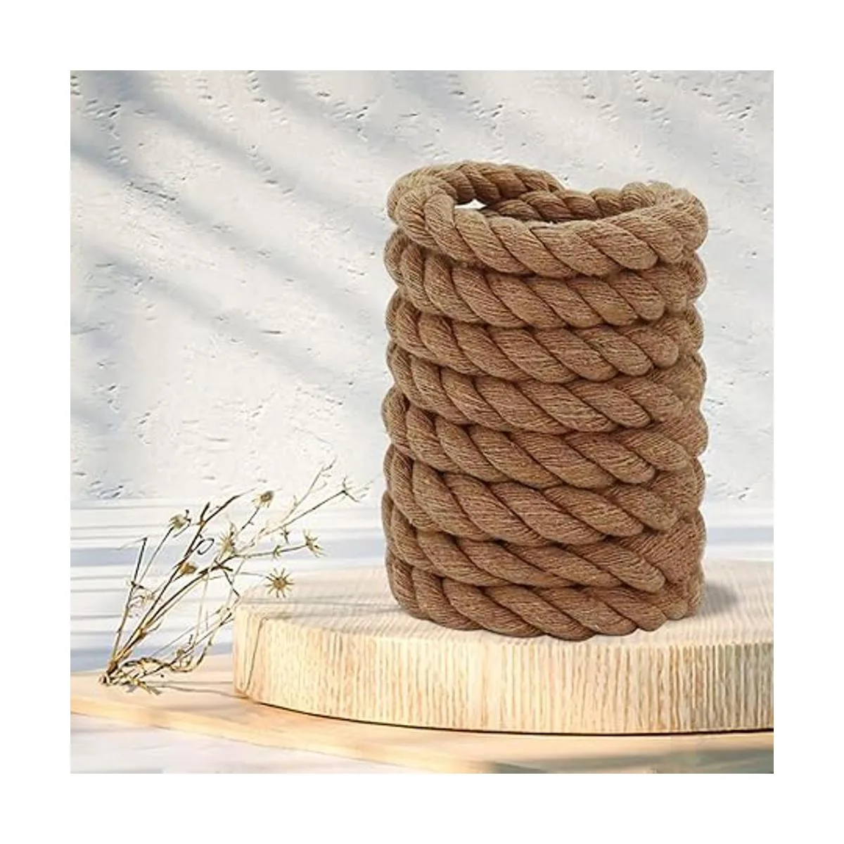 Cuerda de algodón marrón de 38 pulgadas x 100 pies_5