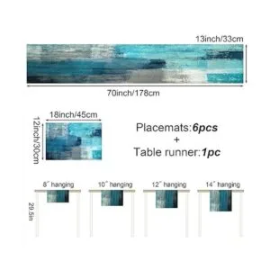 TQFZP Juego de 6 manteles individuales abstractos de color_3
