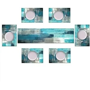 TQFZP Juego de 6 manteles individuales abstractos de color_2