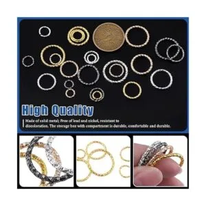 Glarks Juego de 1000 anillos abiertos de 0.315 in 0.394_3