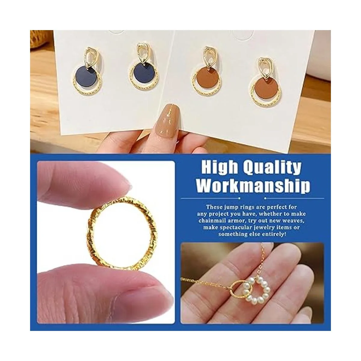 Glarks Juego de 1000 anillos abiertos de 0.315 in 0.394_4