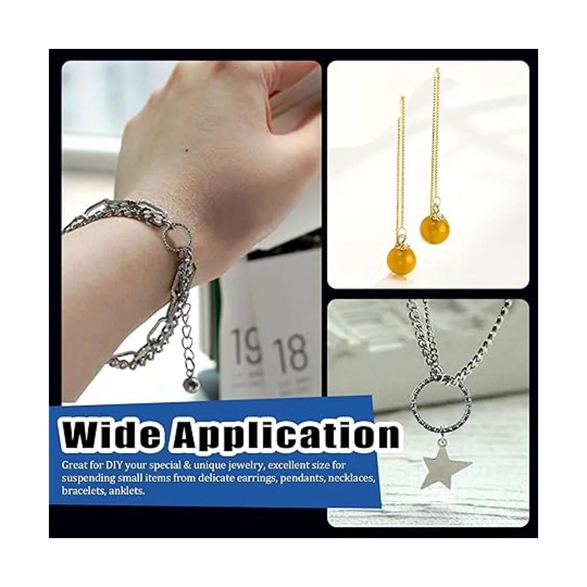 Glarks Juego de 1000 anillos abiertos de 0.315 in 0.394_7