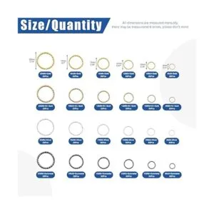 Glarks Juego de 1000 anillos abiertos de 0.315 in 0.394_2
