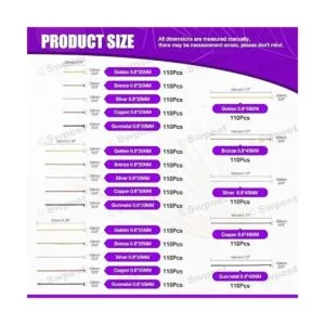 Swpeet Juego de 2200 pines de cabeza plana de 20 tamaños y_2