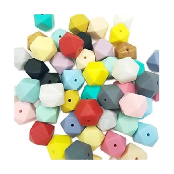 Cuentas hexagonales de silicona cuentas de silicona de_4