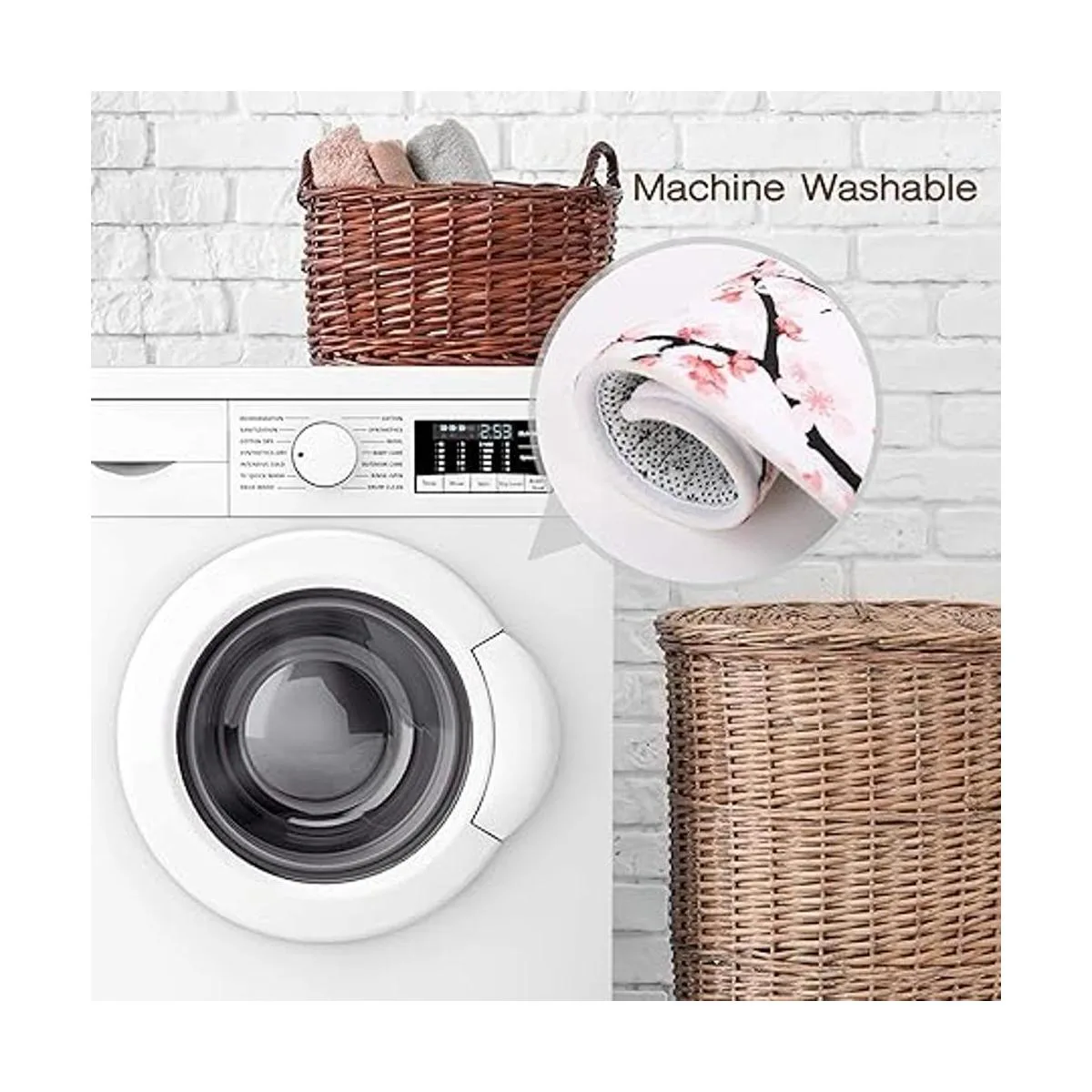 LIVILAN Alfombra de baño rosa alfombra de baño de flores_5