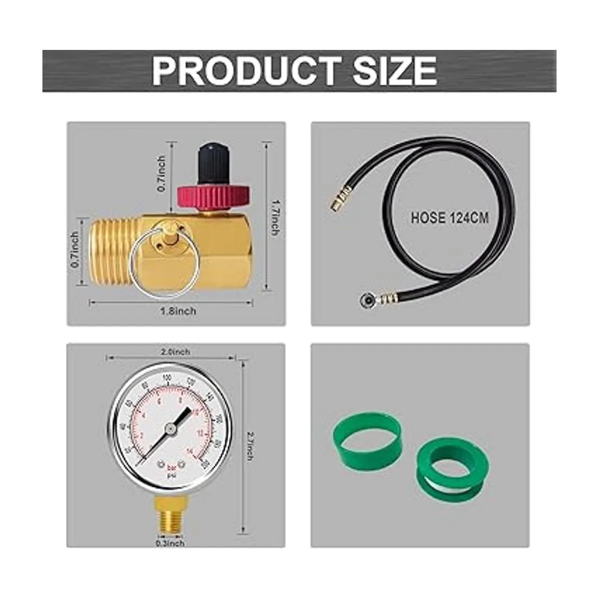 GODESON Kit de válvula de tanque de aire con calibre el_2