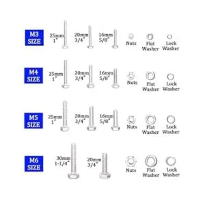 Glarks Juego surtido de 665 tornillos de cabeza hexagonal_2