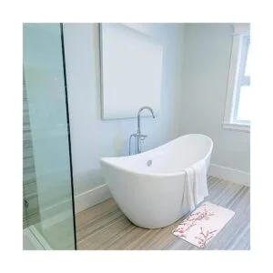 LIVILAN Alfombra de baño rosa alfombra de baño de flores_7