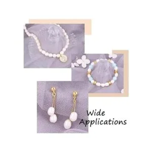 Kissitty 100 cuentas de perlas naturales de color concha_3