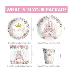HIPVVILD Vajilla de decoración de fiesta de princesa los_2
