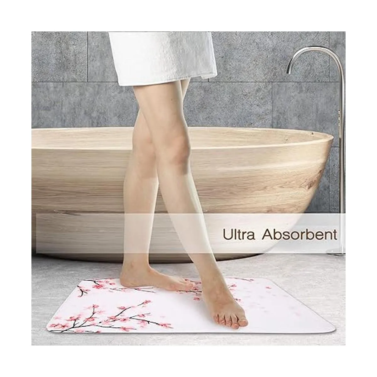 LIVILAN Alfombra de baño rosa alfombra de baño de flores_6