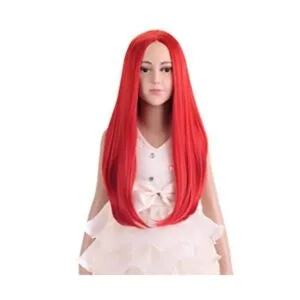 PATTNIUM Peluca roja larga y recta para niños peluca de_1