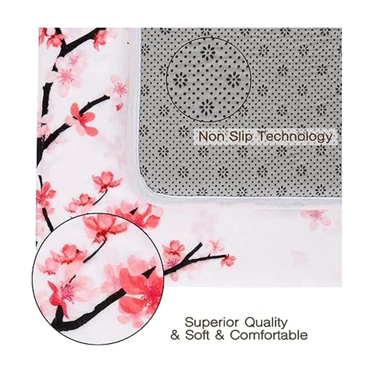 LIVILAN Alfombra de baño rosa alfombra de baño de flores_2