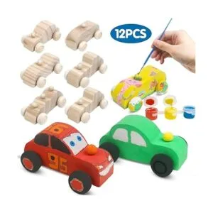 Wooden Cars Unfinished Wood Crafts DIY Craft Wood Kit for_2