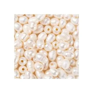 Kissitty 100 cuentas de perlas naturales de color concha_1