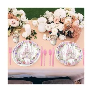HIPVVILD Vajilla de decoración de fiesta de princesa los_4