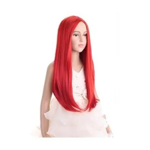 PATTNIUM Peluca roja larga y recta para niños peluca de_5