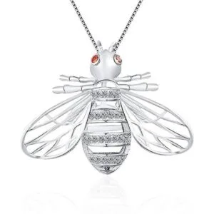 LGSY Colgantes de jaula de perlas de abeja de plata de ley_1