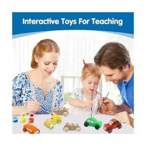 Wooden Cars Unfinished Wood Crafts DIY Craft Wood Kit for_6