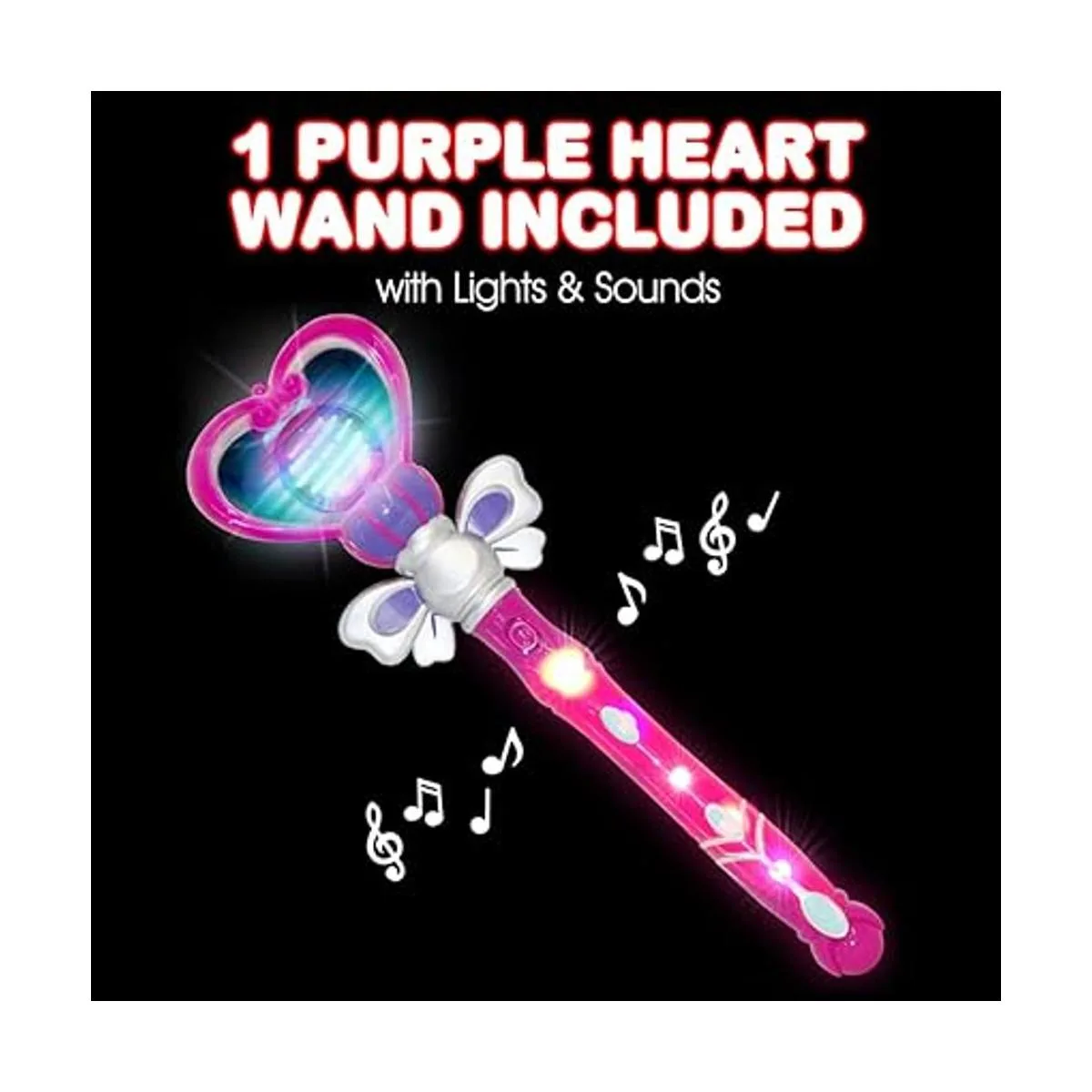ArtCreativity Varita de juguete de corazón con luz púrpura_2