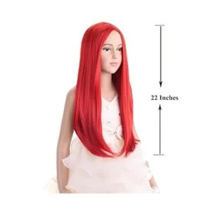 PATTNIUM Peluca roja larga y recta para niños peluca de_2