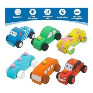 Wooden Cars Unfinished Wood Crafts DIY Craft Wood Kit for_4