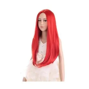 PATTNIUM Peluca roja larga y recta para niños peluca de_3
