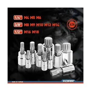 KORR Tools KSS009 Juego de 10 brocas cuadradas de triple_5