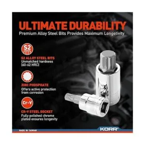 KORR Tools KSS009 Juego de 10 brocas cuadradas de triple_3