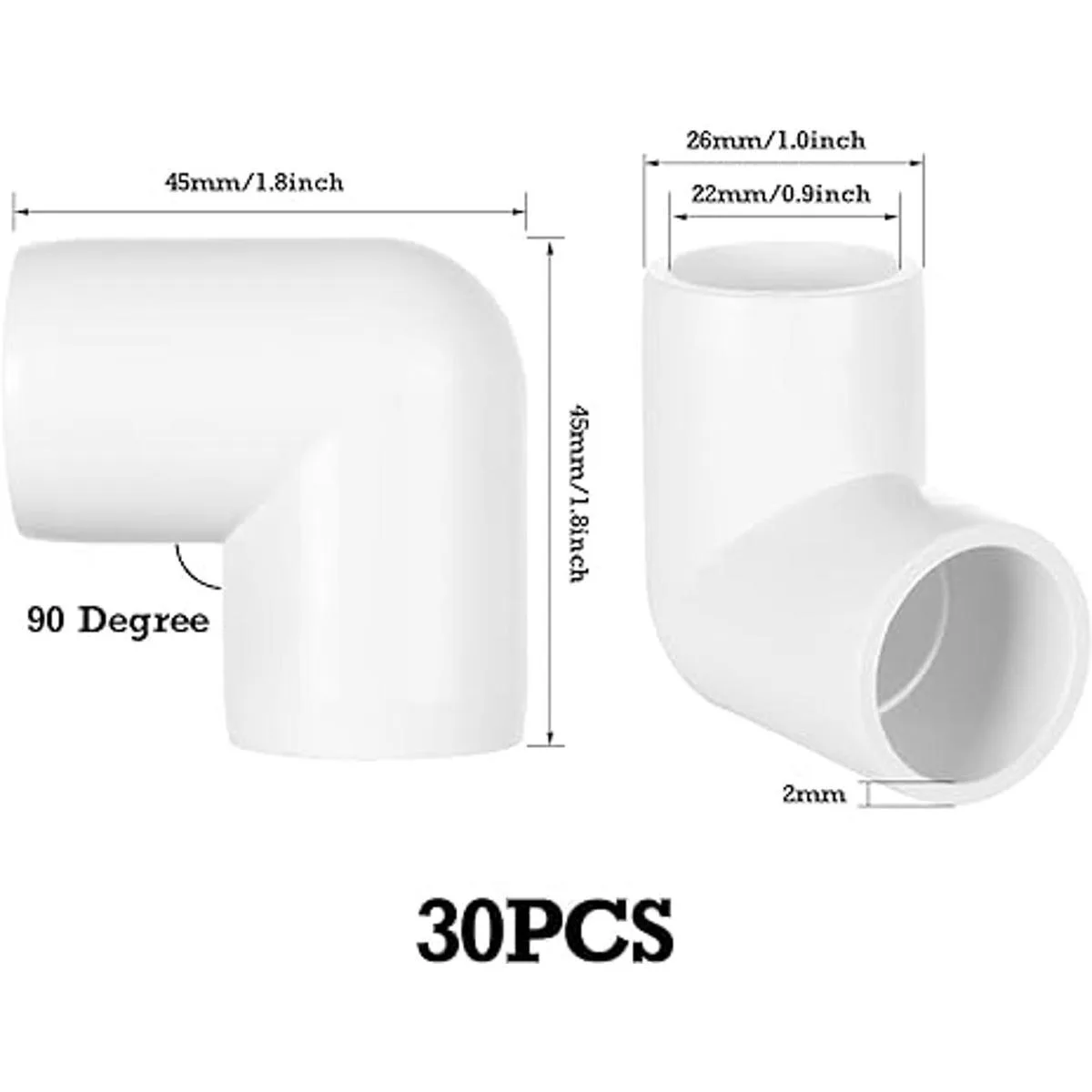 Paquete de 30 accesorios de tubería de PVC de 12 pulgada_2