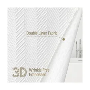 Gibelle Cortina de ducha blanca cortina de ducha de tela_2