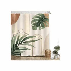 Glawry Cortina de ducha bohemia tropical de mediados de_1