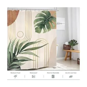 Glawry Cortina de ducha bohemia tropical de mediados de_3