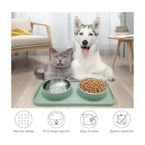 BNOSDM Cuencos dobles de comida para perros cuencos de_2
