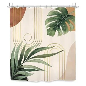 Glawry Cortina de ducha bohemia tropical de mediados de_6