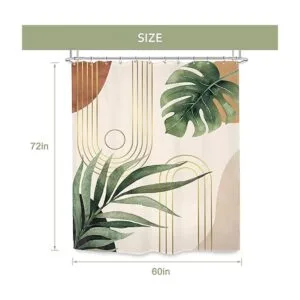 Glawry Cortina de ducha bohemia tropical de mediados de_4