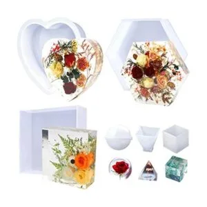 Kit de 3 moldes de resina grandes incluye hexágono_1